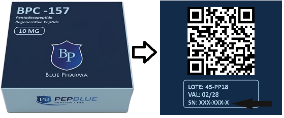Onde encontrar o QR e o serial - Peptídeos